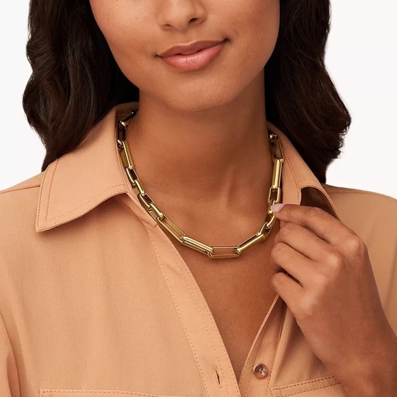 LOUIS VUITTON Brass Pad Lock as a pendant on a FOSSIL brass toggle necklace EUC - Picture 16 of 16